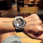 Perfect Replica Hublot Big Bang Sang Bleu Black Dial Stainless Steel Case 45mm Watch